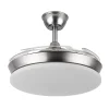 Ventilador retráctil Abrila Tridente Mini níquel luz LED 40-91 cm