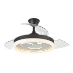 Ventilador retráctil Abrila Turia negro luz LED 50-107 cm