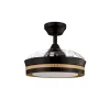Ventilador retráctil Abrila Viper negro madera luz LED 41-91 cm
