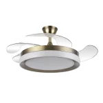 Ventilador retráctil Abrila Zenit cuero luz LED 50-107 cm