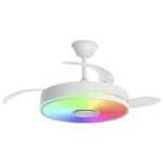 Ventilador retráctil Alemar Auron blanco luz LED 50-107 cm
