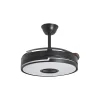 Ventilador retráctil Alemar Auron negro luz LED 50-107 cm