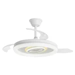 Ventilador retráctil Alemar Bribon blanco luz ovalada LED 48-106 cm