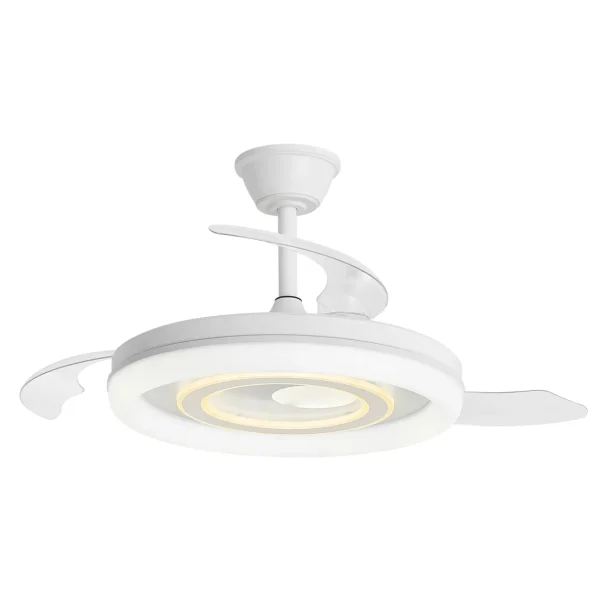 Ventilador retráctil Alemar Bribon blanco luz LED 48-106 cm