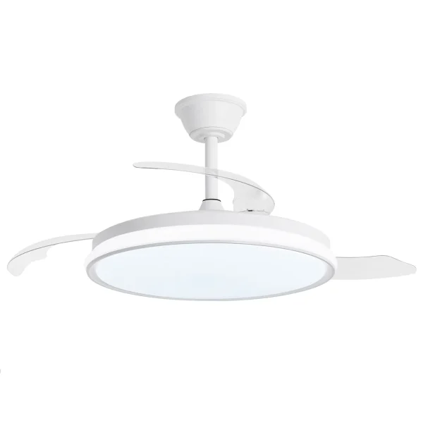 Ventilador retráctil Alemar Dublin blanco luz LED 50-107 cm