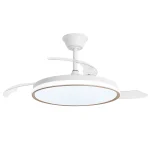 Ventilador retráctil Alemar Dublin blanco madera clara LED 50-107 cm
