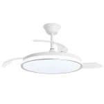 Ventilador retráctil Alemar Dublin blanco plata luz LED 50-107 cm