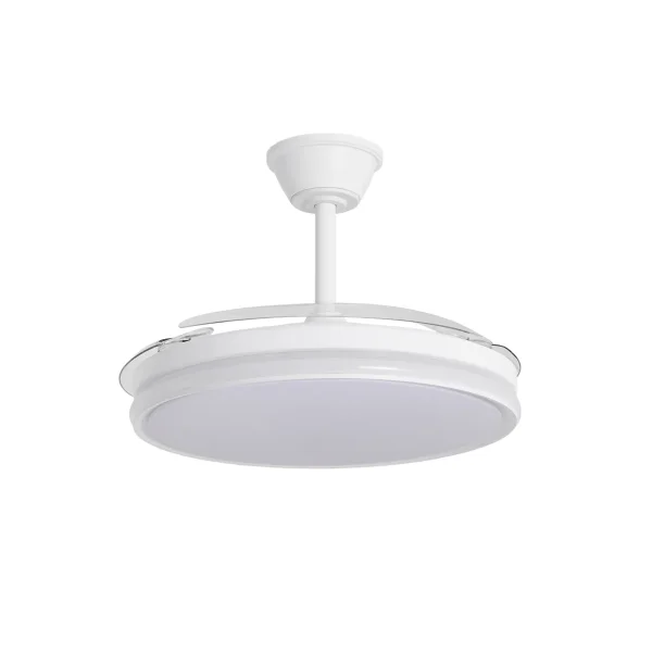 Ventilador retráctil Alemar Dublin blanco luz LED 50-107 cm