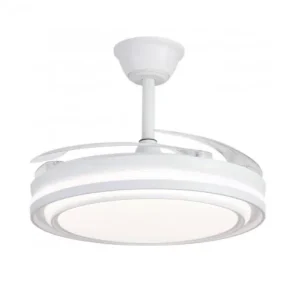 Ventilador de techo retráctil Alemar Korfu blanco motor DC luz LED