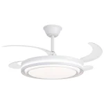 Ventilador retráctil Alemar Korfu blanco luz LED 50-107 cm