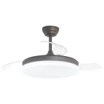 Ventilador retráctil Alemar Malta café luz LED 50-107 cm