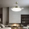 Ventilador retráctil Alemar Malta cuero luz LED 50-107 cm