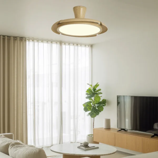 ventilador-techo-retractil-alemar-qatar-led-mando-motor-dc-madera-clara-16016 Ventilador retráctil Alemar Qatar madera clara luz LED 49-120 cm