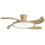 Ventilador retráctil Alemar Qatar madera clara luz LED 49-120 cm