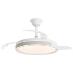 Ventilador retráctil Alemar Samana blanco beige luz LED 50-107 cm