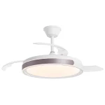 Ventilador retráctil Alemar Samana blanco café luz LED 50-107 cm