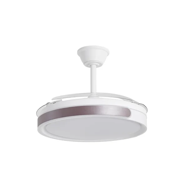 ventilador-techo-retractil-alemar-samana-led-motor-dc-blanco-café-16012 Ventilador retráctil Alemar Samana blanco café luz LED 50-107 cm