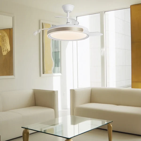 ventilador-techo-retractil-alemar-samana-led-motor-dc-mando-blanco-oro-16014 Ventilador retráctil Alemar Samana blanco oro luz LED 50-107 cm