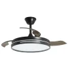 ventilador-techo-retractil-alemar-togo-led-motor-dc-3-aspas-negro-marrón-16034 Ventilador de techo aspas retráctiles Alemar Togo negro