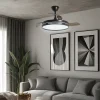ventilador-techo-retractil-alemar-togo-led-motor-dc-negro-marrón-16034 Ventilador retráctil Alemar Togo negro