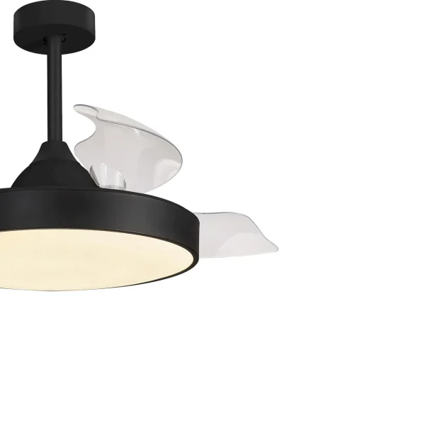Ventilador retráctil Mantra Alaska Negro Luz LED 50-106 cm