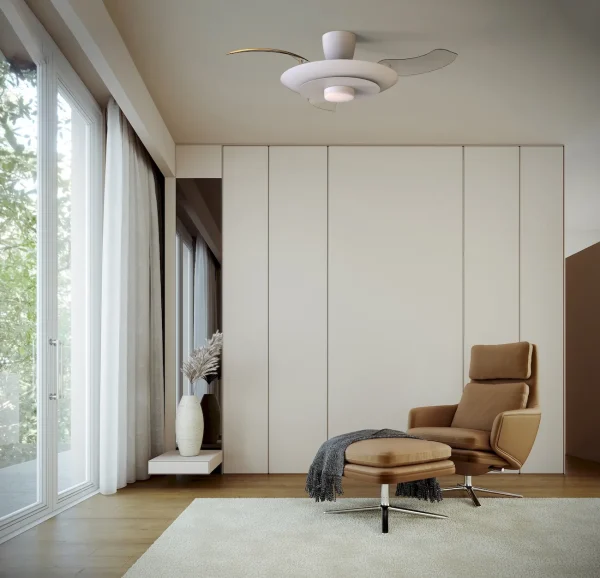 Ventilador retráctil Mantra Kyoto Blanco Luz LED 52-106 cm