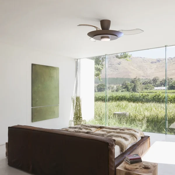 Ventilador retráctil Mantra Kyoto Marron Luz LED 52-106 cm