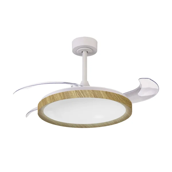 ventilador-techo-retractil-mantra-mistral-led-motor-dc-3-aspas-blanco-madera-8827 Ventilador Mantra Mistral Blanco y madera Luz LED 51,5-106 cm