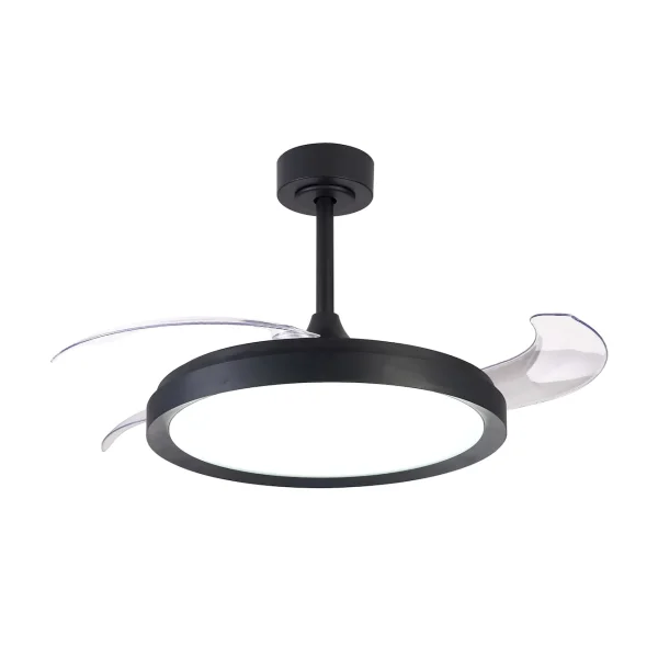 Ventilador retráctil Mantra Mistral Negro Luz LED 51,5-106 cm