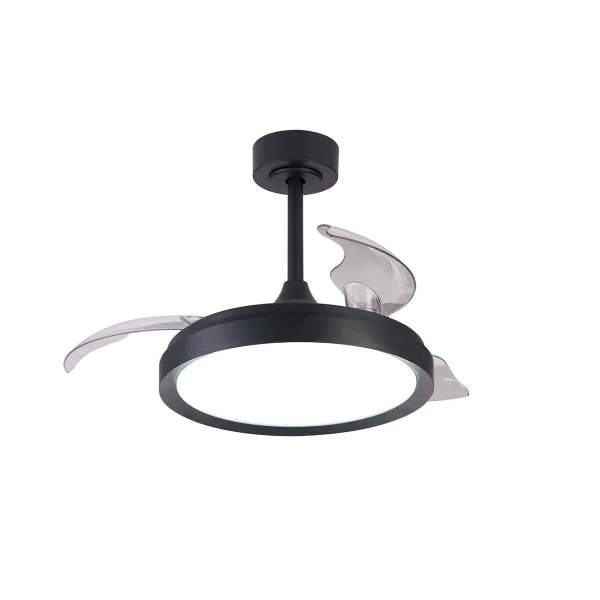 ventilador-techo-retractil-mantra-mistral-mini-led-motor-dc-negro-8831 Ventilador retráctil Mantra Mistral MINI Negro Luz LED 45-91 cm