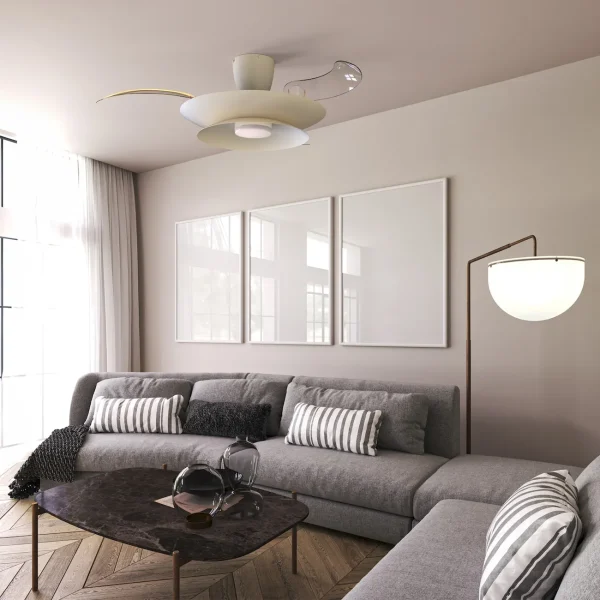 Ventilador retráctil Mantra Patagonia Blanco Luz LED 52-106 cm