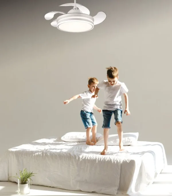 Ventilador retráctil Mimax Calima L blanco LED 50-108 cm