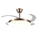 Ventilador retráctil P&B Agata L cuero LED 50-108 cm
