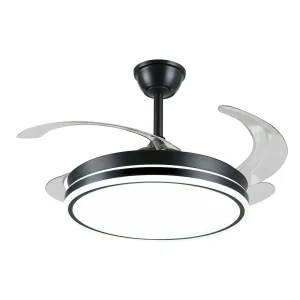 ventilador-techo-retractil-p&b-ambra-l-led-motor-dc-4-aspas-negro-pb80614 Ventilador retráctil P&B Ambra L negro LED 50-108 cm