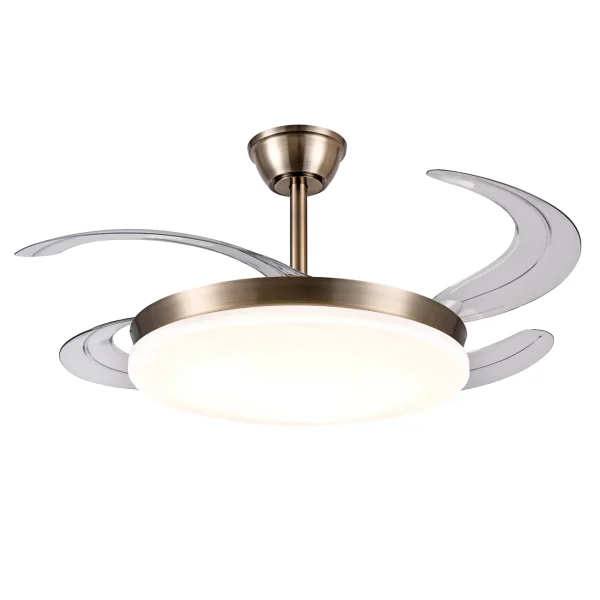 Ventilador retráctil P&B Chloe XL cuero LED 50-122 cm