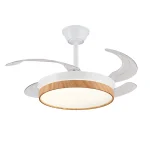 Ventilador retráctil P&B Fiona S blanco madera LED 40-92 cm