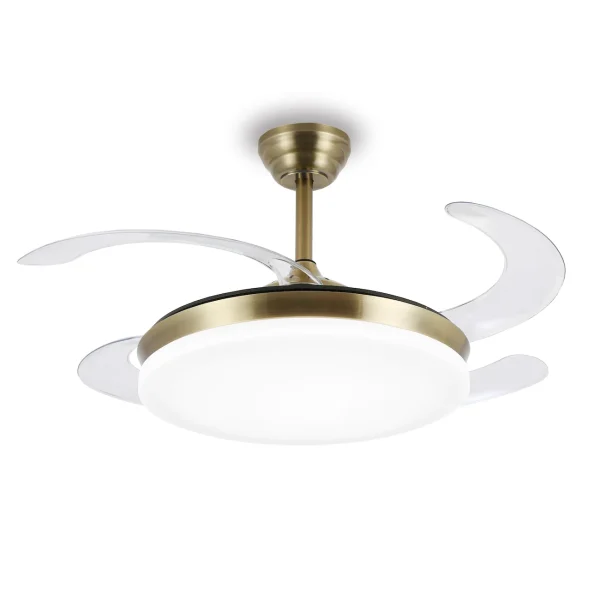 Ventilador retráctil P&B Isabella L cuero LED 50-108 cm