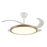 Ventilador retráctil P&B Melody L blanco y madera LED 48-108 cm