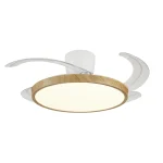Ventilador retráctil P&B Melody L blanco madera LED 48-108 cm