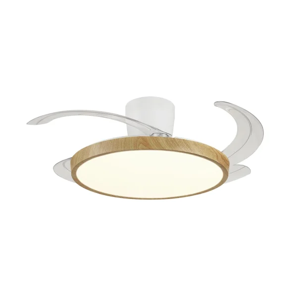 Ventilador retráctil P&B Melody S Base blanco madera LED 41-92 cm