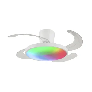 ventilador-techo-retractil-p&b-melody-s-tubo-led-rgb-motor-dc-4-aspas-blanco-pb40335+pb10110 Ventilador retráctil P&B Melody S Base blanco RGB 41-92 cm