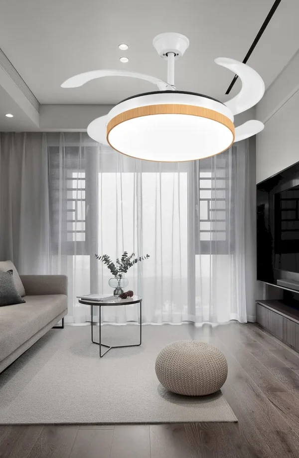 ventilador-techo-retractil-p&b-mina-l-led-motor-dc-mando-blanco-y-pb80816 Ventilador retráctil P&B Mina L blanco madera LED 40-92 cm