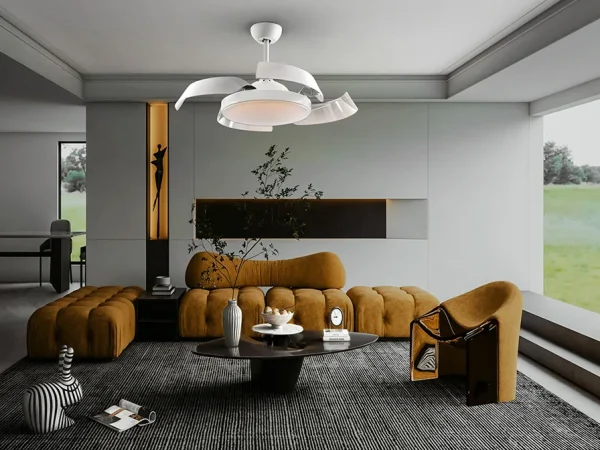 Ventilador retráctil schuller Enzo blanco luz LED 53-106 cm