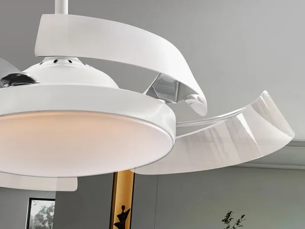 Ventilador retráctil schuller Enzo blanco luz LED 53-106 cm