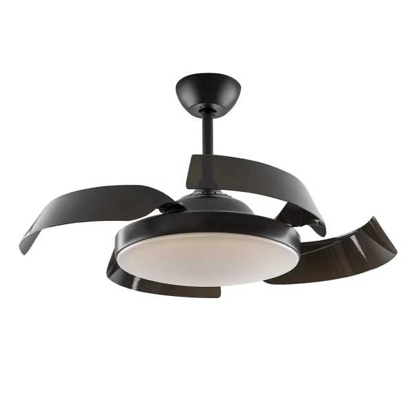 ventilador-techo-retractil-schuller-enzo-led-motor-dc-3-aspas-negro-196536 Ventilador retráctil schuller Enzo negro luz LED 53-106 cm