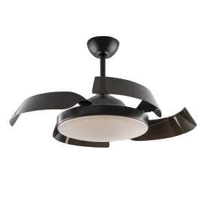 ventilador-techo-retractil-schuller-enzo-led-motor-dc-3-aspas-negro-196536d Ventilador retráctil schuller Enzo negro LED 53-106 cm