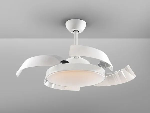 Ventilador retráctil schuller Enzo blanco LED 53-106 cm