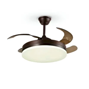 ventilador-techo-retractil-schuller-vento-led-motor-dc-4-aspas-marron-168342d Ventilador retráctil schuller Vento marrón LED 50-100 cm