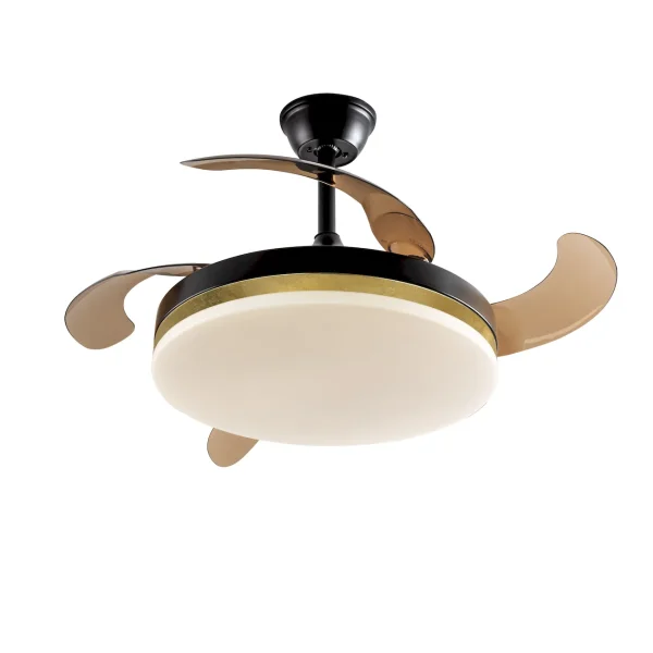 Ventilador retráctil schuller Vento negro oro LED 50-100 cm