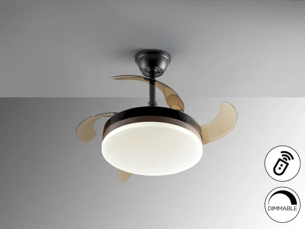 Ventilador schuller Vento Mini negro bronce LED 40-90 cm